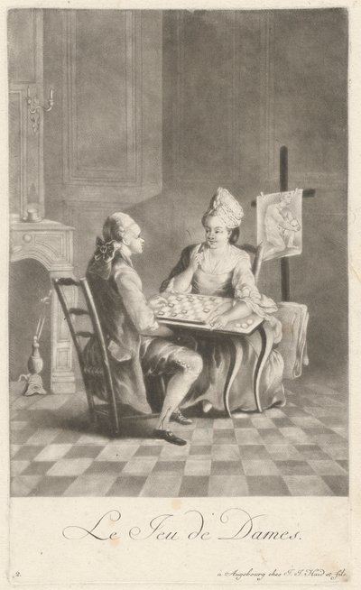 Gra w warcaby autorstwa Johann Jacobus Haid