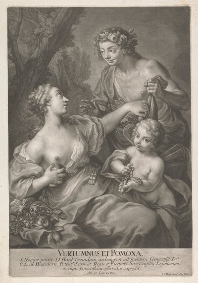 Vertumnus i Pomona autorstwa Johann Jacobus Haid