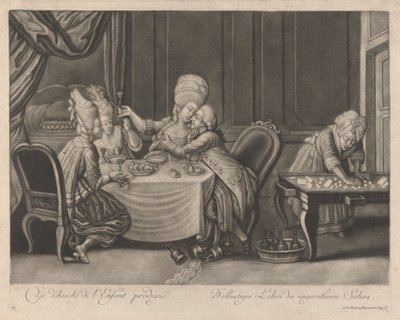 Rozpusta syna marnotrawnego autorstwa Johann Jacobus Haid