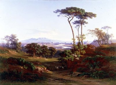 Widok na Rzym (olej na płótnie) autorstwa Johann Jakob Frey