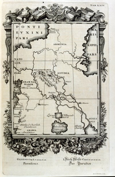 Miedzioryt z „Physica Sacra” szwajcarskiego uczonego. Johanna Jakoba Scheuchzera autorstwa Johann Jakob Scheuchzer