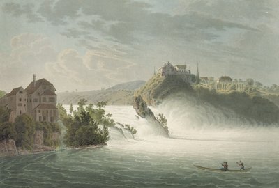 Wodospad Renu, grawerowane przez J. Hurlimann autorstwa Johann Jakob Wetzel
