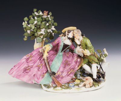Reszta grupy krynoliny miśnieńskiej podczas sprawy, ok. 1745 (porcelana) autorstwa Johann Joachim Kaendler