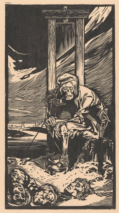 Śmierć przez gilotynę (druk) autorstwa Johann Joseph Aarts