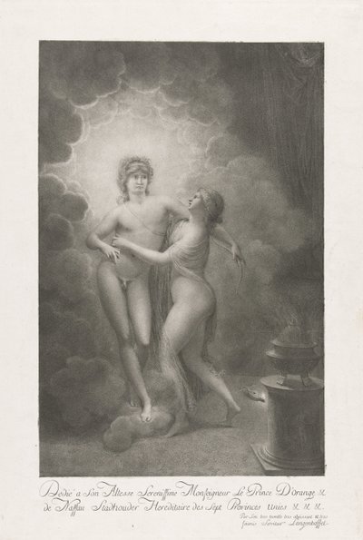 Alegoria małżeństwa Wilhelma V i Wilhelminy Prus, 1767 autorstwa Johann Joseph Friedrich Langenhöffel