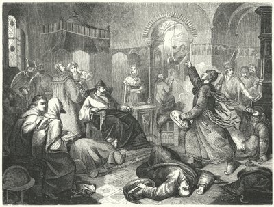 Fiński czarownik przepowiadający rychłą śmierć Iwana Groźnego (rycina) autorstwa Johann Karl Baehr
