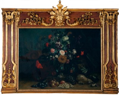 Kwiatowa martwa natura ze słonecznikiem i tykwą butelkową autorstwa Johann Kunstner