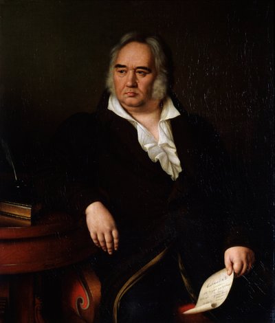 Portret poety Iwana Kryłowa, 1832 autorstwa Johann Leberecht Eggink