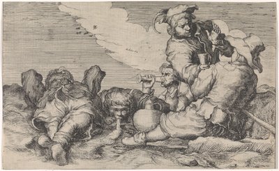 Pięciu braci pijących autorstwa Johann Liss (attributed to)