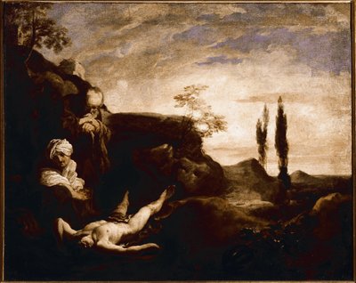 Abel płacze przez rodziców (olej na płótnie, ok. 1630) autorstwa Johann Liss