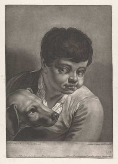 Portret chłopca i psa autorstwa Johann Lorenz Haid
