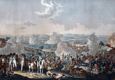 Bitwa pod Wagram (1809) - Aquatint - 52,8x63,4 - Kolekcja prywatna autorstwa Johann Lorenz Rugendas