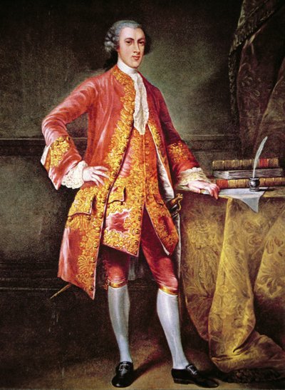 Portret Fredericka Calverta (kolor lito) autorstwa Johann Ludwig (after) Tietz