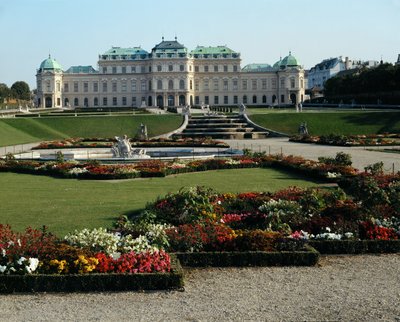 Pałac Belvedere, letnia rezydencja księcia Eugeniusza Sabaudzkiego ... autorstwa Johann Lukas von Hildebrandt
