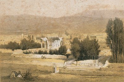 Baalbek. Akwaforta Bernatza et alii - Steinkopk J.F. Redaktor autorstwa Johann Martin Bernatz