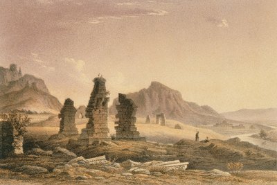 Okolice Sardes. Akwaforta Bernatza et alii - Steinkopk J.F. Redaktor autorstwa Johann Martin Bernatz