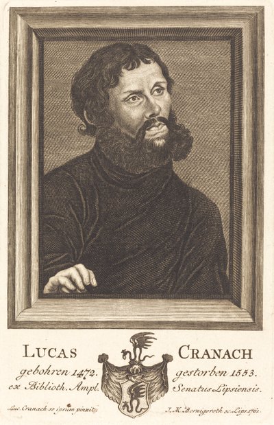 Lucas Cranach autorstwa Johann Martin Bernigeroth