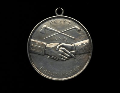 Medal Thomas Jefferson Indian Peace, c.1801 (srebrny) autorstwa Johann Mathias Reich
