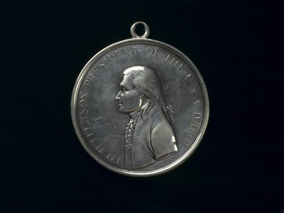 Medal Thomas Jefferson Indian Peace, c.1801 (srebrny) autorstwa Johann Mathias Reich