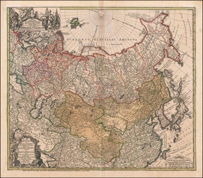 Mapa Rosji i Tatarii z 1739 r. autorstwa Johanna Matthiasa Hase