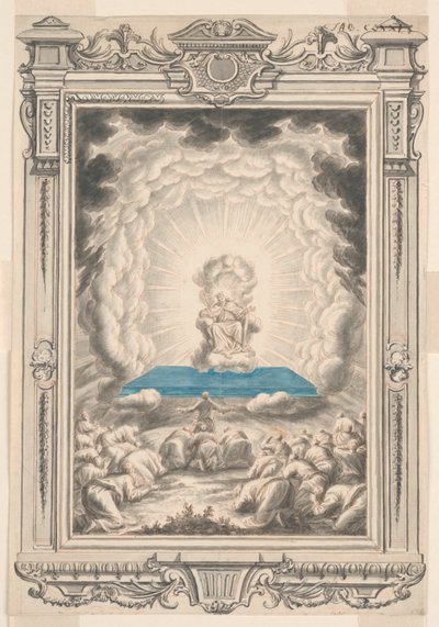 Studium Boga ukazuje się Mojżeszowi i jego towarzyszom, ilustracja 171, Physica Sacra autorstwa Johann Melchior Füssli