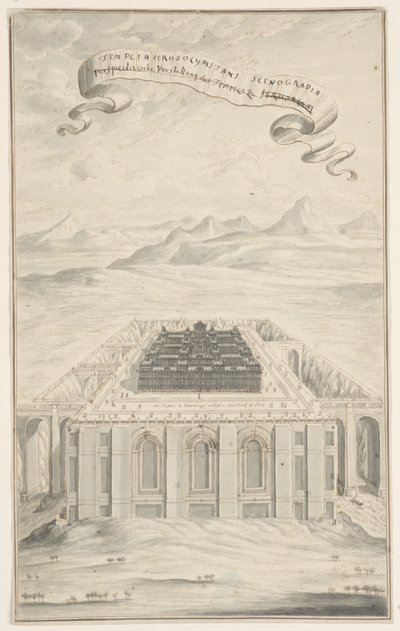 Studium dla Świątyni w Jerozolimie, ilustracja 424, Physica Sacra autorstwa Johann Melchior Füssli