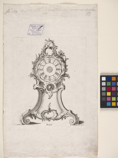 Zegar (grawerowanie) autorstwa Johann Michael Hoppenhaupt