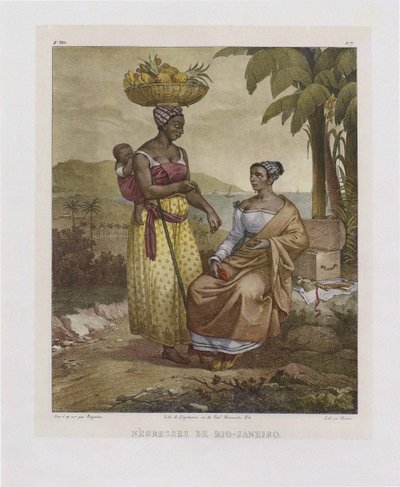 Czarne kobiety z Rio de Janeiro. Z malowniczej podróży w Brazylii, 1835. autorstwa Johann Moritz Rugendas