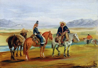 Chilijskie Huasos, ok.1836 autorstwa Johann Moritz Rugendas