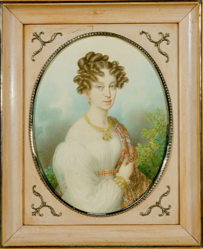 Marie-Louise Habsburg-Lothringen, wdowa po Napoleonie I, księżna Parmy ... (akwarela na tekturze) autorstwa Johann Nepomuk Ender