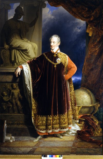 Portret księcia Klemensa (Klementa) Wenzela Lothara von Metternicha (1773-1859), austriackiego męża stanu i dyplomaty, obraz J.N.Endera autorstwa Johann Nepomuk Ender