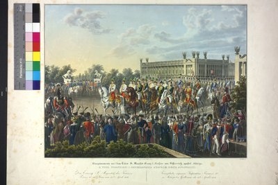 Wzruszający majestat cesarza Franciszka I w Paryżu 15 kwietnia 1814 r. autorstwa Johann Nepomuk Hoechle