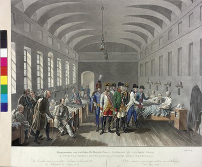 Wizyta w szpitalu polowym w Lugoj 1789 r. autorstwa Johann Nepomuk Hoechle