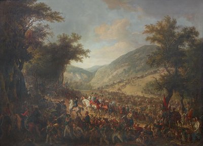 Armie sprzymierzone, cesarz austriacki Franciszek I (II) z księciem koronnym Ferdynandem na czele, przekroczyły Wogezy w lipcu 1815 r. autorstwa Johann Nepomuk Höchle