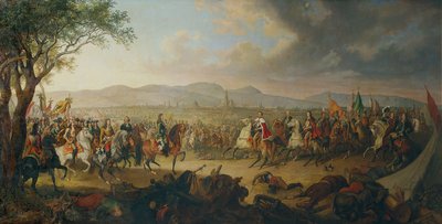 Cesarz Leopold I i król Jan III Sobieski przed Wiedniem autorstwa Johann Nepomuk Höchle