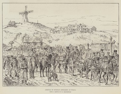 Przybycie rosyjskiej artylerii do Wilna autorstwa Johann Nepomuk Schonberg