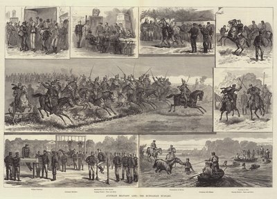Austriackie życie wojskowe, węgierska husaria autorstwa Johann Nepomuk Schonberg