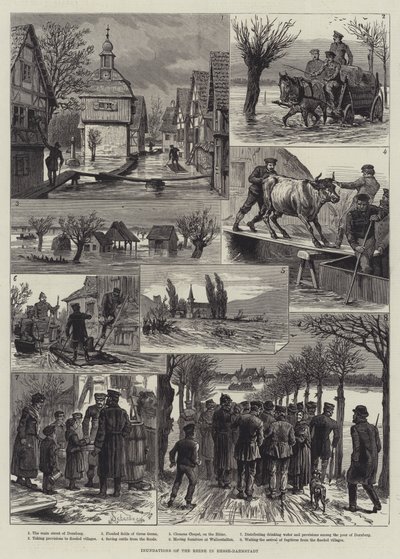 Zalewanie Renu w Hesji-Darmstadt autorstwa Johann Nepomuk Schonberg