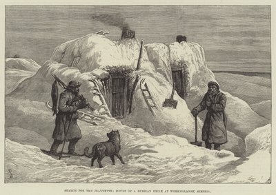 Szukaj Jeannette, domu rosyjskiego zesłańca w Wercholansku na Syberii autorstwa Johann Nepomuk Schonberg