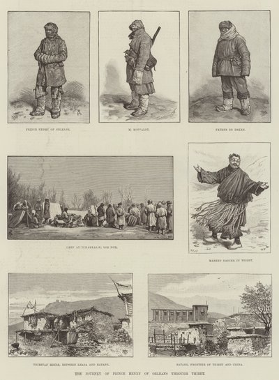 Podróż księcia Henryka z Orleanu przez Tybet autorstwa Johann Nepomuk Schonberg