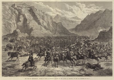 Wojna w Afganistanie, Szarża 2-giej kawalerii Punjaub w akcji pod Szahjui, 24 października autorstwa Johann Nepomuk Schonberg