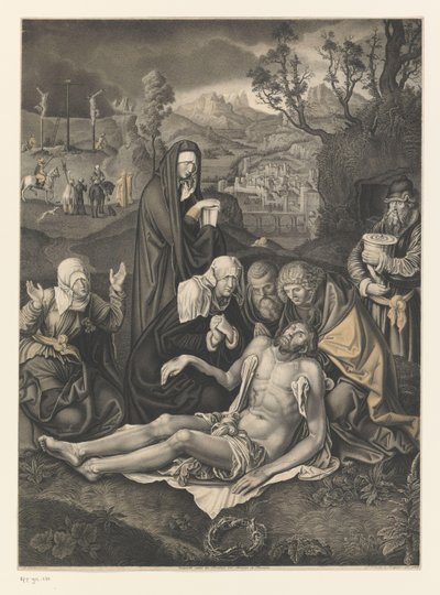 Opłakiwanie Chrystusa Dzieła z kolekcji braci Boisserée (tytuł serii) Galerie des Frères Boisserée (tytuł serii) autorstwa Johann Nepomuk Strixner