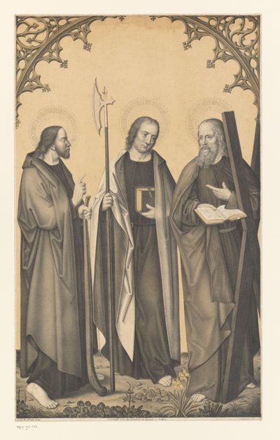 Św. Jakub Młodszy, Mateusz i Andrzej Dzieła z kolekcji braci Boisserée (tytuł serii) Galerie des Frères Boisserée (tytuł serii) autorstwa Johann Nepomuk Strixner