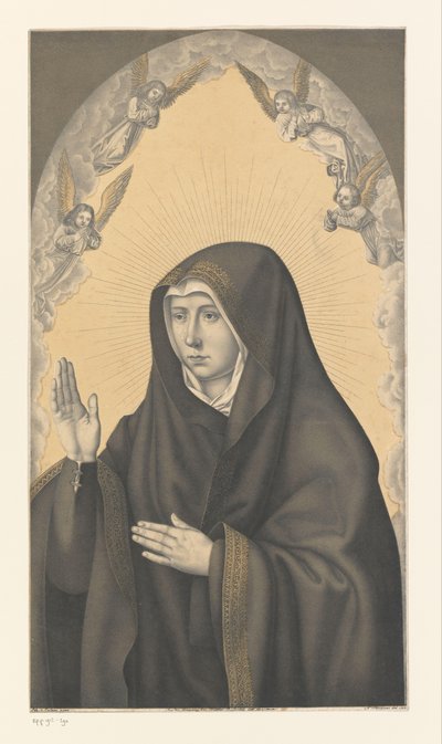 Maryja jako Mater dolorosa Dzieła z kolekcji braci Boisserée (tytuł serii) Galerie des Frères Boisserée (tytuł serii) autorstwa Johann Nepomuk Strixner