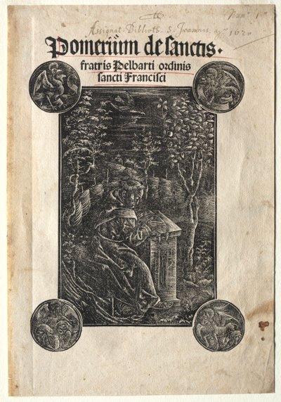 Pelbart z Temesvaru studiujący w ogrodzie, 1620. autorstwa Johann Otmar