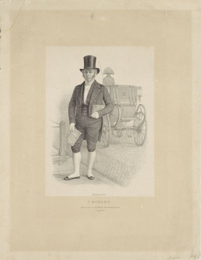 Portret J. Roberta z powozem J. Robert (tytuł na obiekcie) autorstwa Johann Peter Berghaus