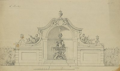Fontanna w brzoskwiniowym ogrodzie Górnego Belwederu autorstwa Johann Peter Krafft