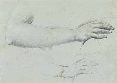 Studium ręczne dla "Arindala i Daury" autorstwa Johann Peter Krafft