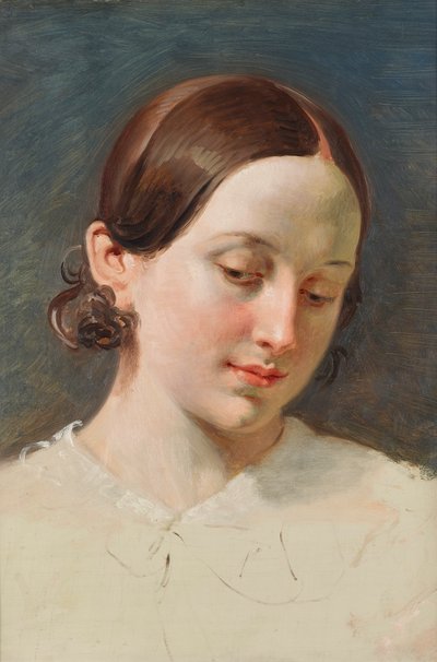 Głowa dziewczyny z brązowymi włosami (studium dla "Rüdiger und Angelica") autorstwa Johann Peter Krafft