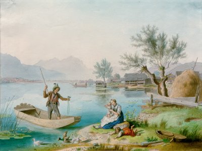 Rodzina rybaka w Chiemsee autorstwa Johann Philipp Heinel